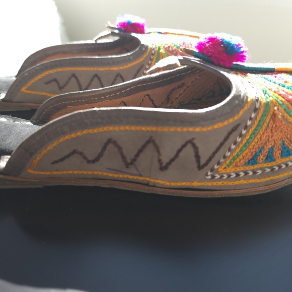 Women Clogs Leather Handmade Indian Casual Slip On Jutties Ballet Flats US 7 - Picture 9 of 10